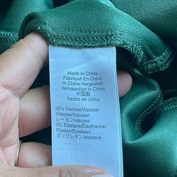 Universal Standard For JCrew Cap Sleeves Green Midi Sheath Dress Size 2X Stretch - Picture 6 of 7